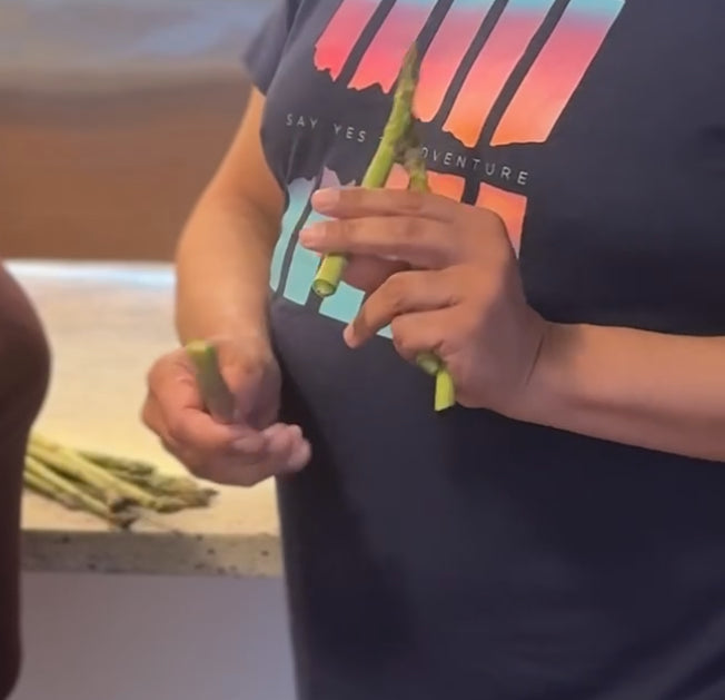 Bend & Snap! How to separate woody asparagus from the good stuff!